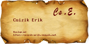 Csizik Erik névjegykártya